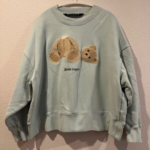 Palm Angels Women's Mint Green Teddy Bear Sweater